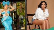 "Premium or nothing": Moyo Lawal displays curves in stylish blue outfit, gets fans talking