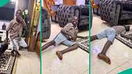 Nigerian boy falls to ground, rolls on floor as sister gifts him brand new phone in video