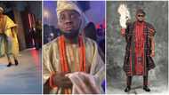 Comedian AY showered praises as he makes a grand entrance to his 50th birthday bash like Ooni of Ife