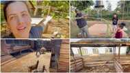 Work never ends: Oyinbo mum of 3 who left US and lives in village after marrying Kenya man opens up in video