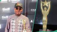 "Super proud 2 get it": Filmmaker Morakinyo Akinbayo Shina gushes over winning movie award in Canada