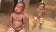 "He refused to fall": Little boy sleeps off in awkward position outside house, video goes viral
