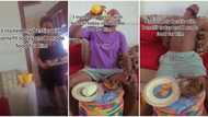 "Friends with benefits": Man sleeps off on chair after eating free food at lady's house, video emerges