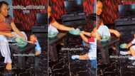 "What I go through": Nigerian mum drags plate of garri and soup with baby in viral video