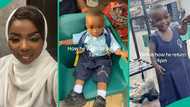 Nigerian mum baffled as son returns from school wearing dress, hilarious video goes viral