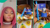 Lady discovers how her younger sister used padlock to protect her diary, video trends online