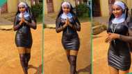 "She is entering my eyes": Drama as lady dresses as nun on costume day, video trends