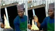 Expensive joke: Barber seen in stunning video giving client fire therapy, burning his hair in the process