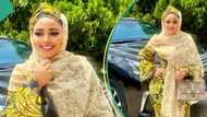 "It's giving Hajia Haleema": Regina Daniels flaunts beauty, steps out in Alhaja's attire