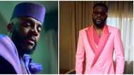 BBNaija All Stars: Media personality Ebuka dazzles in 3-tone pink ensemble, purple agbada