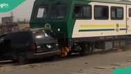 JUST IN: Train collides with rice-laden car in Lagos, video, other details emerge