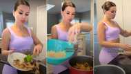 "I want her type for marriage": Oyinbo lady cooks African salad for Nigerian husband in video