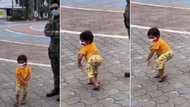 "No be adult be this?" Soldier shocked as bold little boy whines waist for him in video