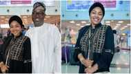 "Hajj 2023": Mercy Aigbe sets off to Makkah with hubby Adekaz, shares airport photos as they depart Nigeria