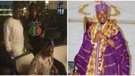 Oluwo of Iwo spotted in Lagos restaurant alongside his friend and singer Burna Boy (video)