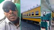 Train from Aba to Port Harcourt: Man pays N1500 for first class seat, travels on train in style