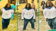Chubby female graduate trends online as she signs out in grand style, photos go viral