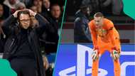 Liam Rosenior reacts after Chelsea's dramatic loss to PSG in Champions League