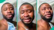 Nigerian man cries like baby after mum gifted him money: "She is a superhero"