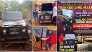 "It took me 3 years": 19-year-old Nigerian boy builds a G-Wagon car himself, holds thanksgiving in his village
