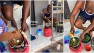 "No be hypo be that": Video shows Nigerian man cooking food himself, says his wife's meal is not sweet enough