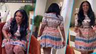 Serwaa Amihere flaunts fair legs without scars in coloured mini dress, her beauty confuses many