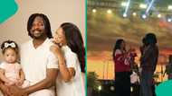 Sweet clip as Johnny Drille, wife introduce daughter at show to mark her first birthday: “Beautiful”