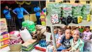 Nigerian man makes orphans smile during festive season, donates bags of rice, yams, crates of eggs, others