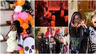 Dry skulls, cobwebs, scary costumes as Davido's Imade throws Halloween movie night, Jamil, others attend