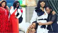 3 generations: Annie Idibia dons matching red outfit with mother and daughters for Valentine