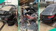 Man restores accident Mercedes-Benz C300, transforms body, makes it look like brand new car