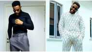 Nigerian men with class: Media personality Ebuka sports stylish pants in new photos