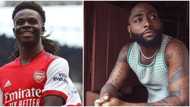 "And you think say the album dey overrated?" Arsenal footballer Bukayo Saka posts Davido’s Timeless