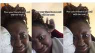 "She is gone gone": Lady shows friend's reaction whenever she talks to her boyfriend in video