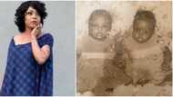 Nigerian filmmaker Kenny George shows off her twin in throwback baby photo
