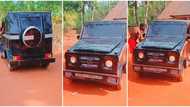 "Latest car": Talented Nigerian boy constructs G-Wagon and drives it around town, amazing video goes viral