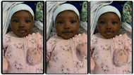 "Who born my pikin?": Video of little baby girl with blue eyes & cute smile surfaces online