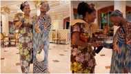 DJ Cuppy bows to greet Queen Diambi of Congo, speaks French with her as they dine together in Dubai