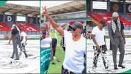 "Mr Steeze" Farooq Oreagba arrives venue where Fola David attempts to break largest painting record