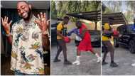 Nobody messes with OBO: Davido goes hard on trainer as he shows off immaculate boxing skills