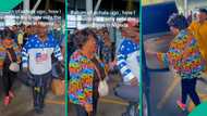"How I welcomed my lovely wife": Nigerian man celebrates at airport as his woman arrives country