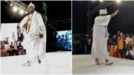 Impressive video of Ooni of Ife cat-walking on runway during fashion show