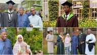 Gov Umar Ganduje's son bags degree from Regent's University London, many react as cute photos light up the net