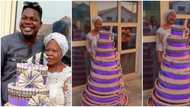 Mr Macaroni's mum bursts into tears as comedian gifts her with huge money cake for birthday