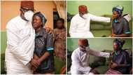 Emotional photos of wife of air force officer who died in Abuja plane crash as Fayemi pays condolence visit