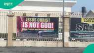 Controversial banner declaring 'Jesus is not God' removed from Lekki mosque after backlash