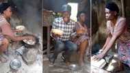 Blind Nigerian woman cooks sweet moi-moi with firewood, her proud son dances in viral video