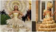 Nigerian lady recreates top model Iman's iconic 2021 Met Gala look, earns her applause online