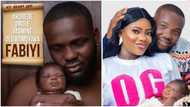 He resembles Baba Suwe: Reaction as Yomi Fabiyi announces names of his baby with lovely father and son photo
