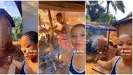 "Build a better kitchen": Pretty Nigerian lady flaunts her family's humble home in viral video, many react